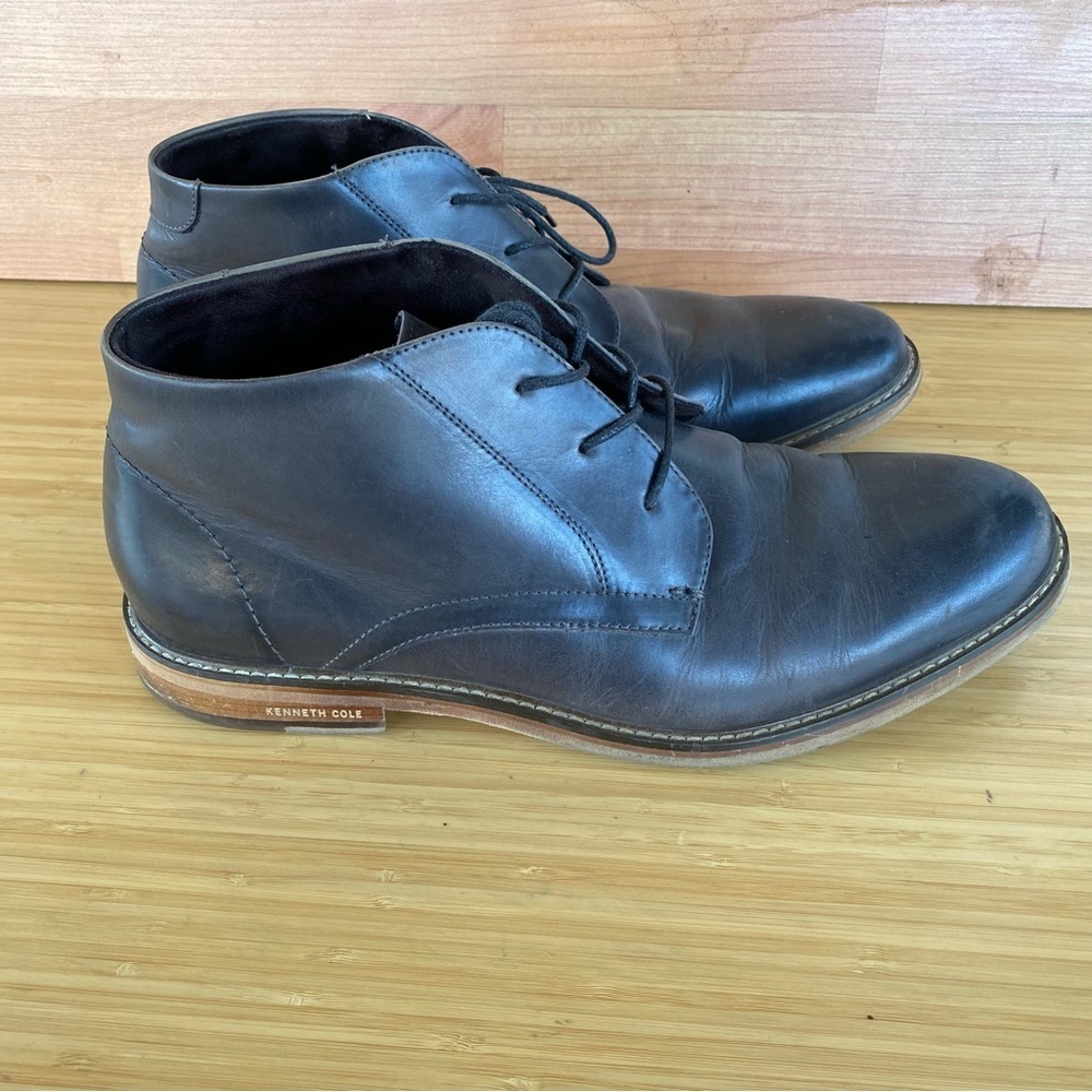 Kenneth Cole Mens Lace Up smooth leather boots size 9.5